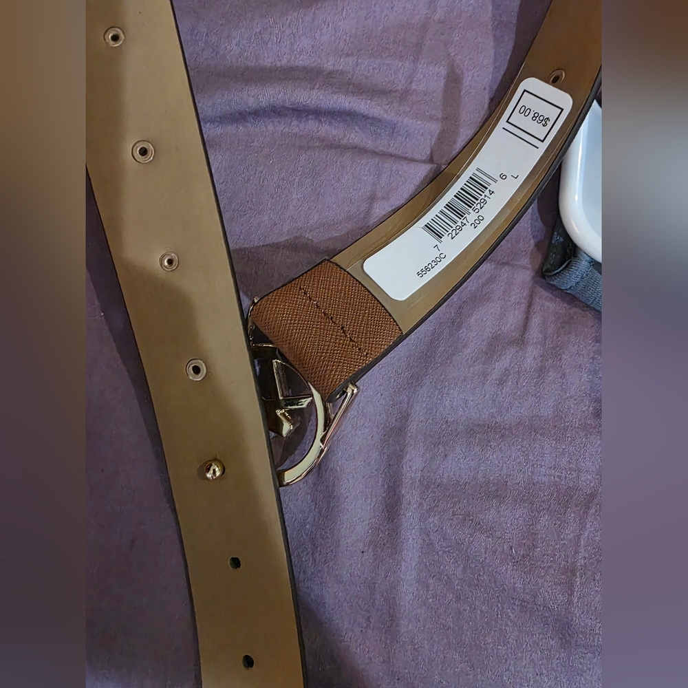 Michael Kors Brown Belt with Gold Buckle - Picture 6 of 8